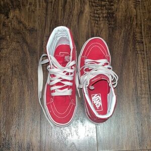Vans Red and White Low-Top Sneakers
